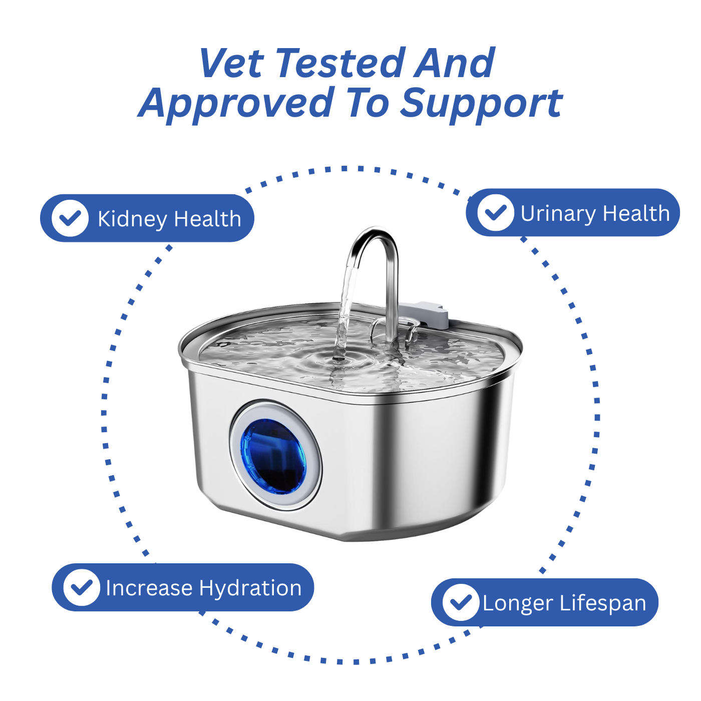Purrify Stainless Steel Water Fountain
