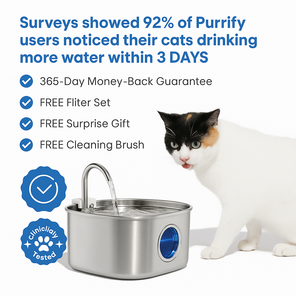 Purrify Stainless Steel Water Fountain