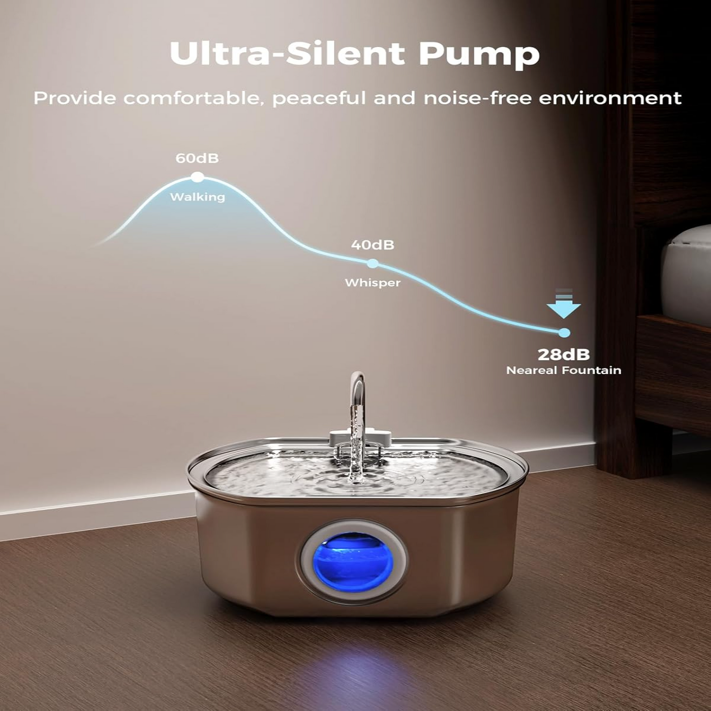 Purrify Stainless Steel Water Fountain