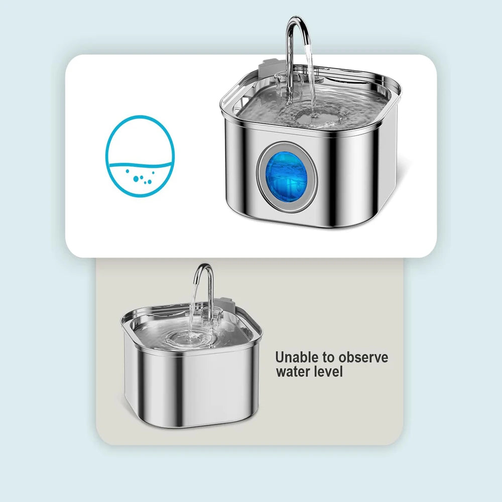 Purrify Stainless Steel Water Fountain