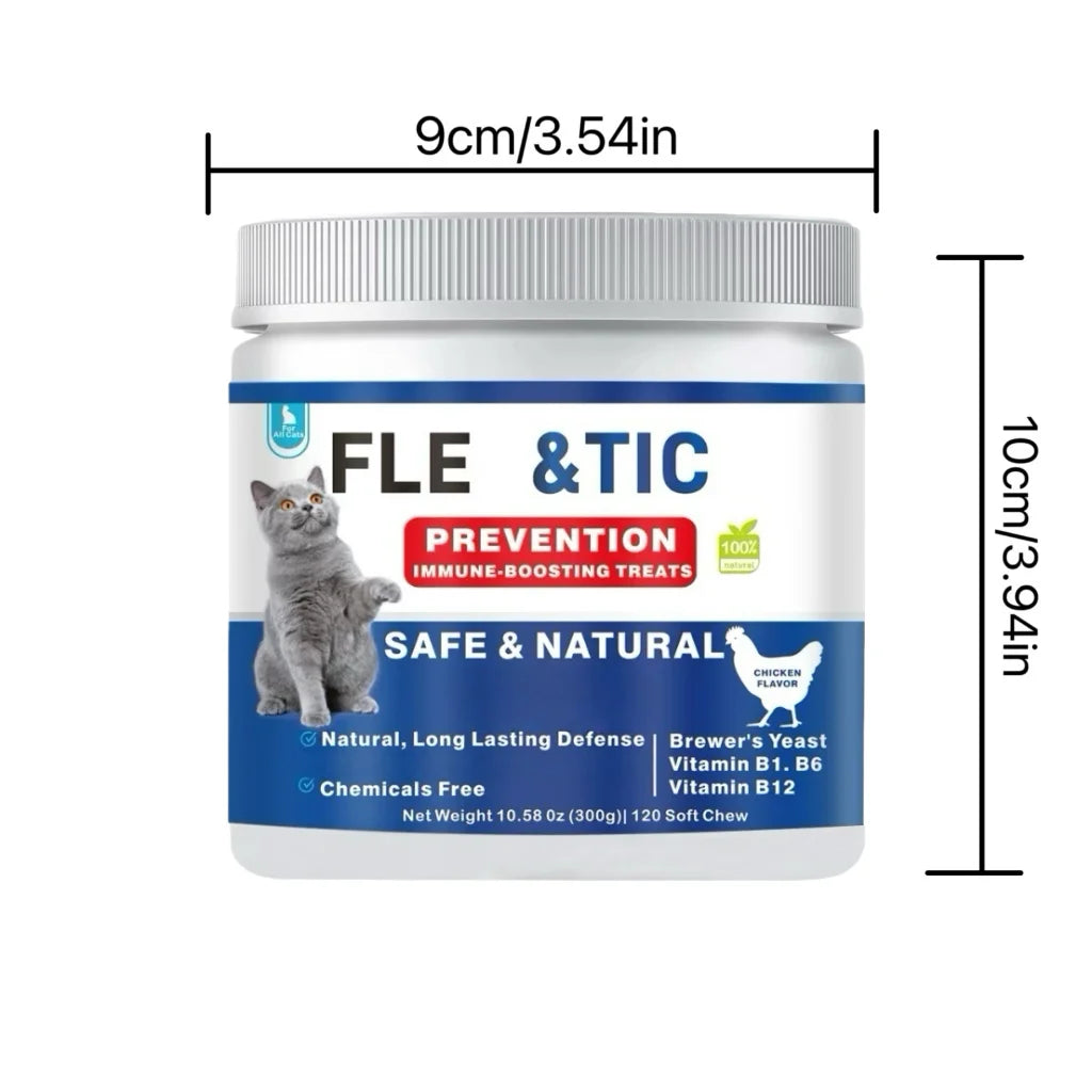 Flea & Tick Control Chewable Treats for Cats