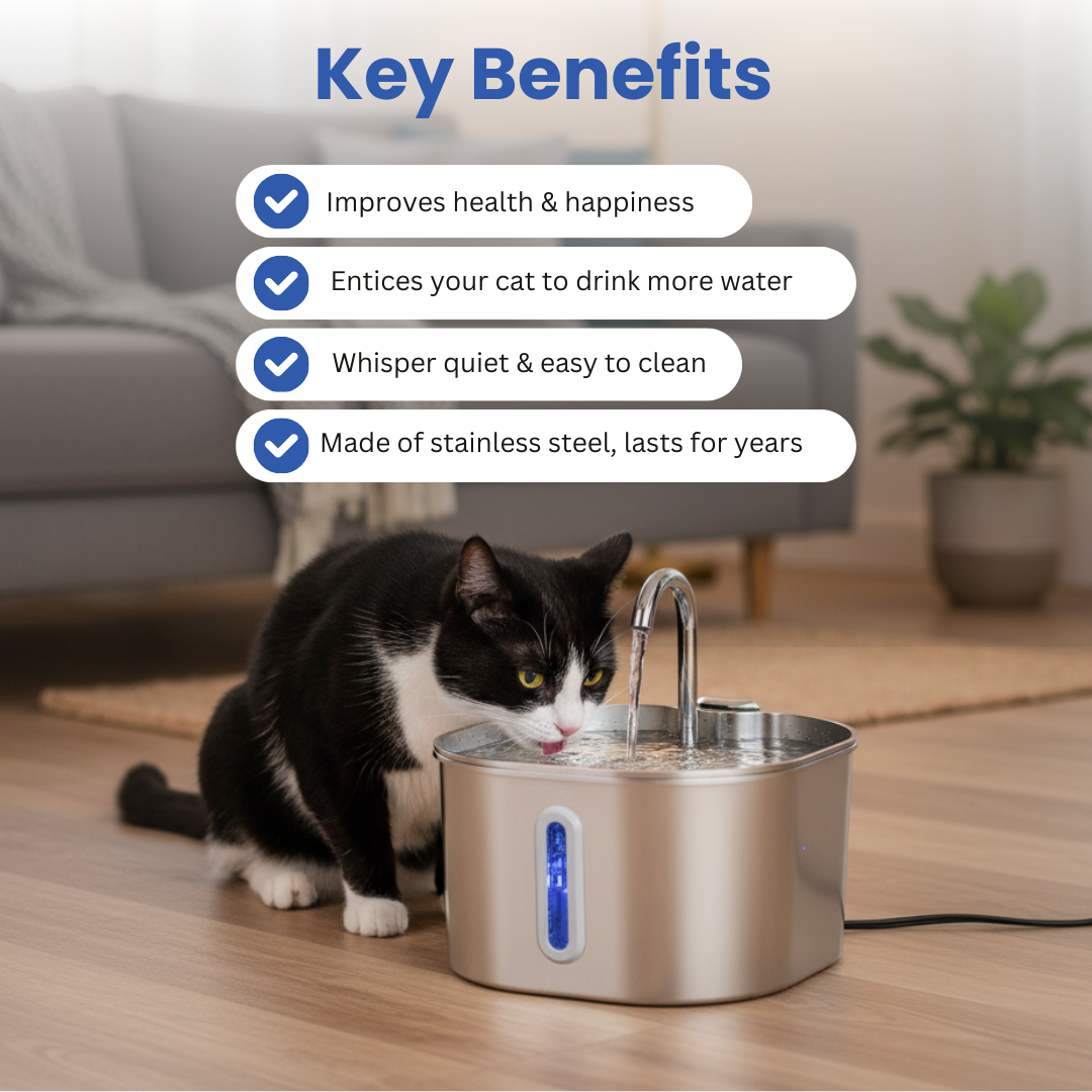 Purrify Stainless Steel Water Fountain