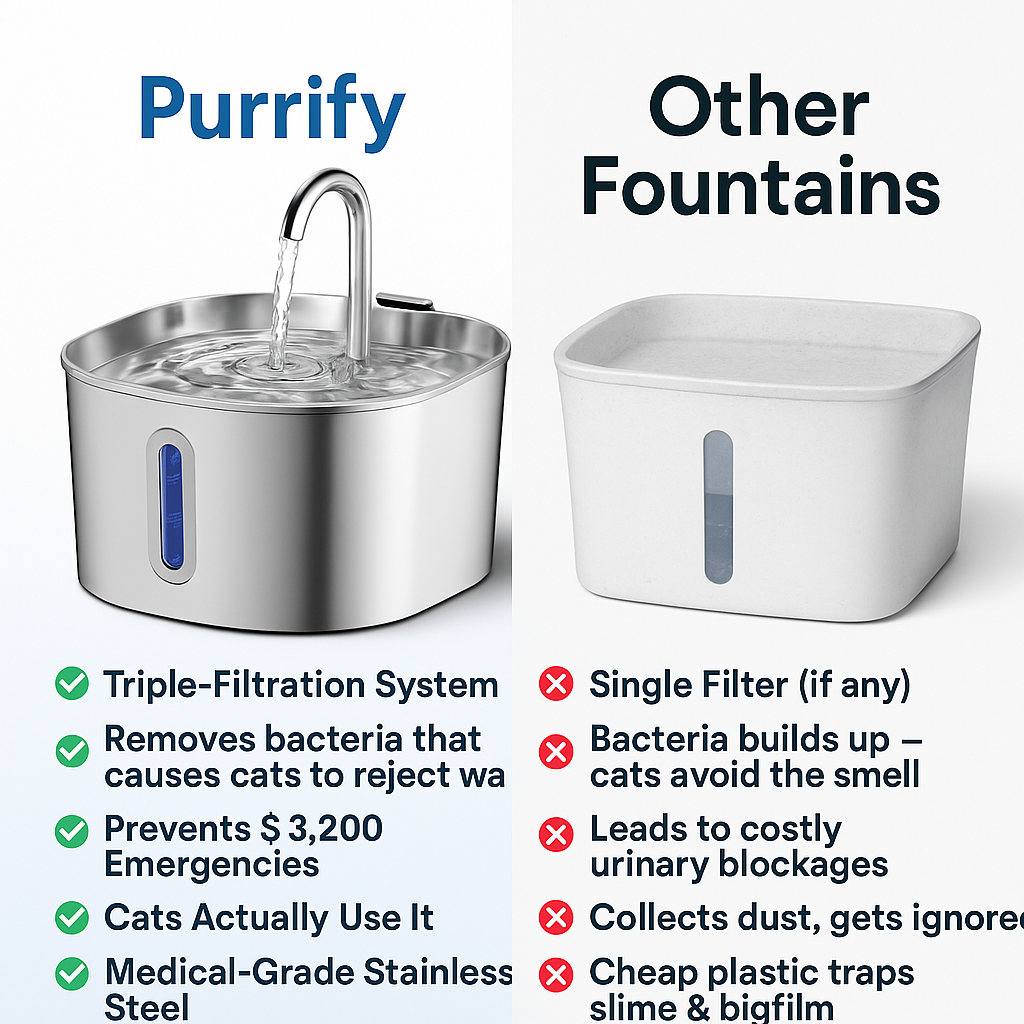 Purrify Stainless Steel Water Fountain