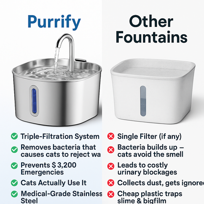 Purrify Stainless Steel Water Fountain
