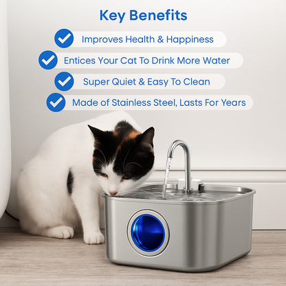 Purrify Stainless Steel Water Fountain