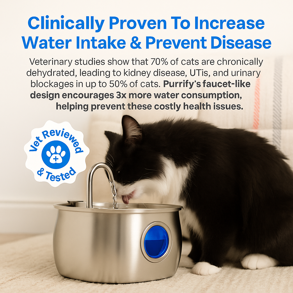 Purrify Stainless Steel Water Fountain