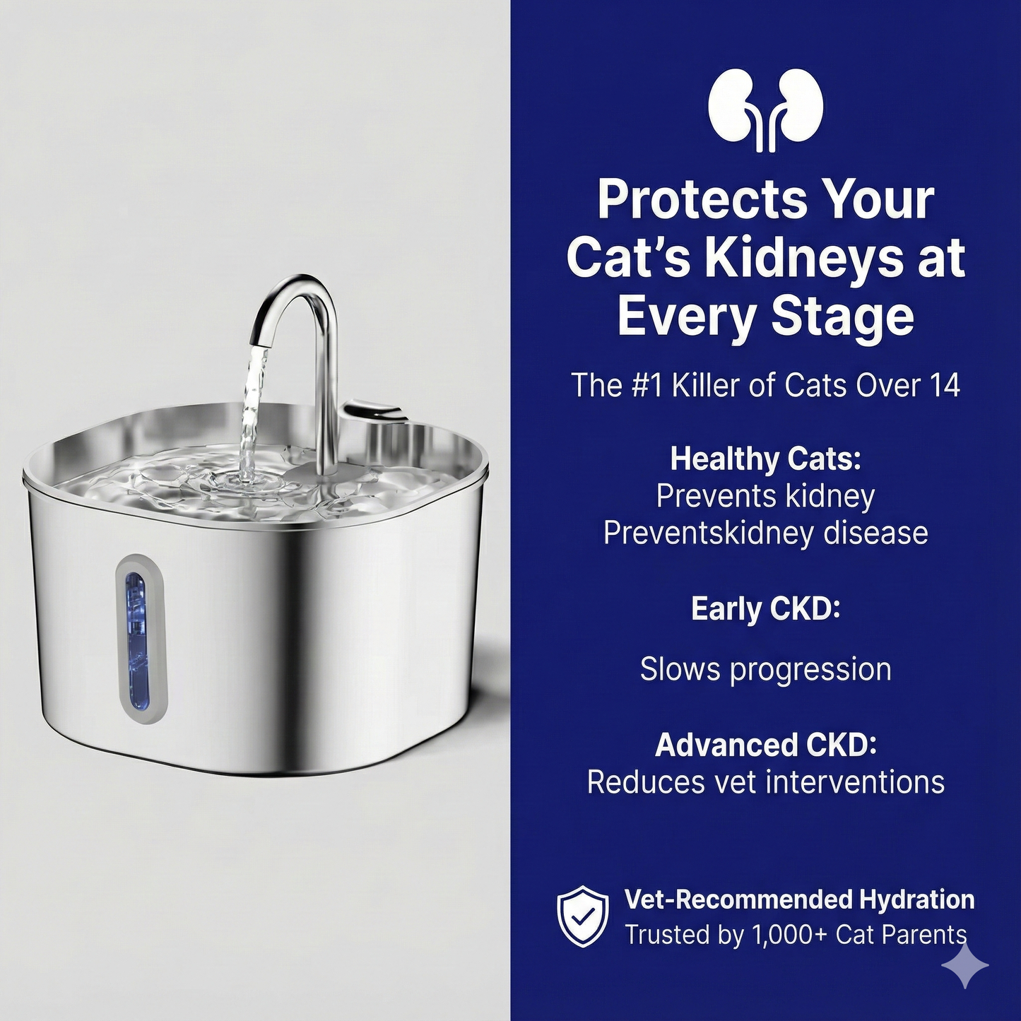 Purrify Stainless Steel Water Fountain