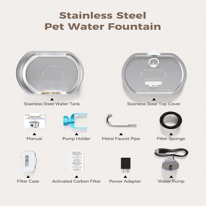 Purrify Stainless Steel Water Fountain
