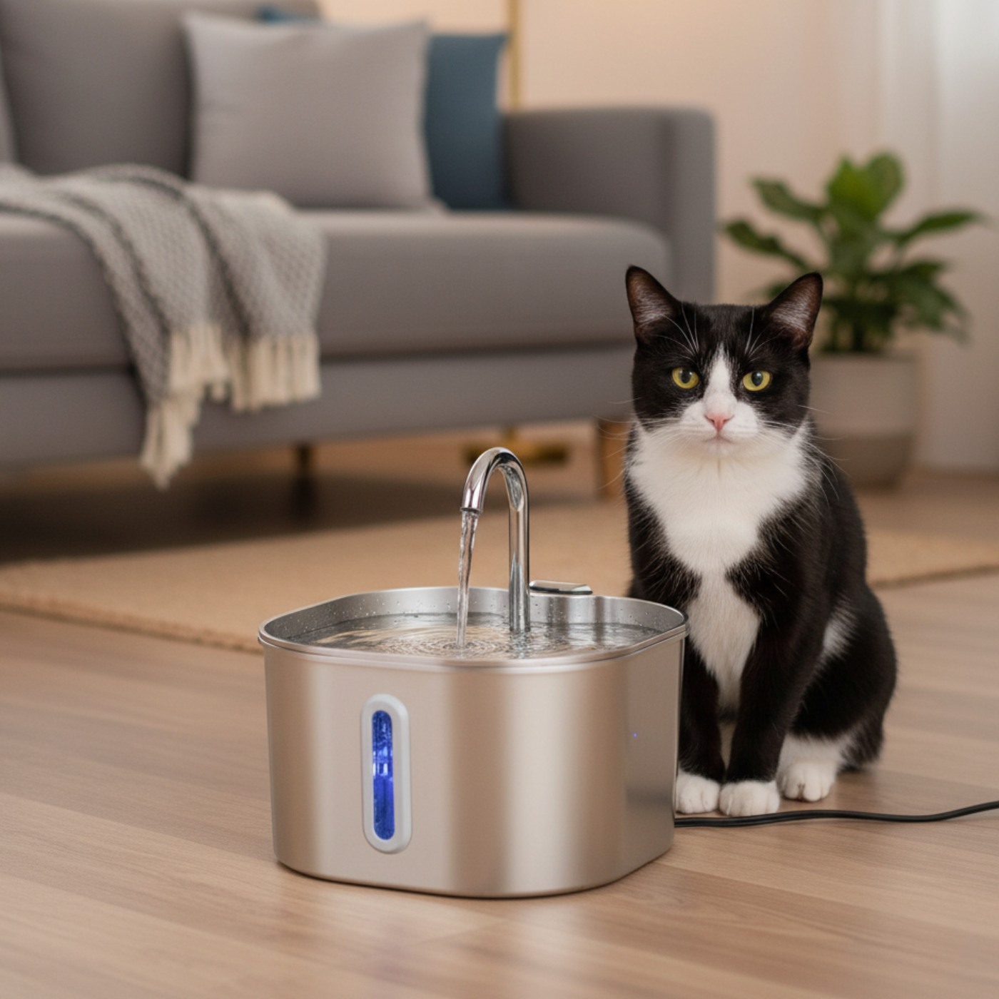 Purrify Stainless Steel Water Fountain