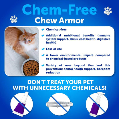 Flea & Tick Control Chewable Treats for Cats