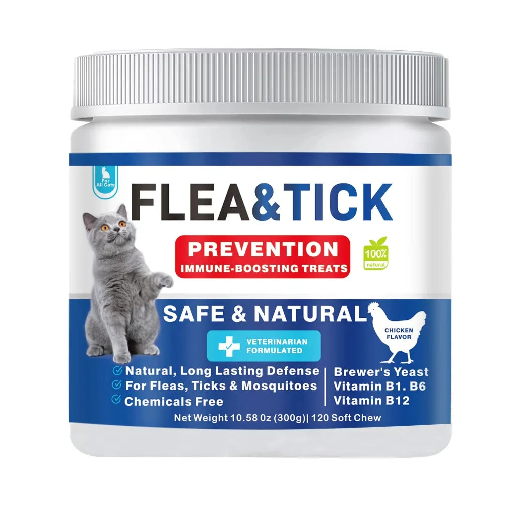 Flea & Tick Control Chewable Treats for Cats