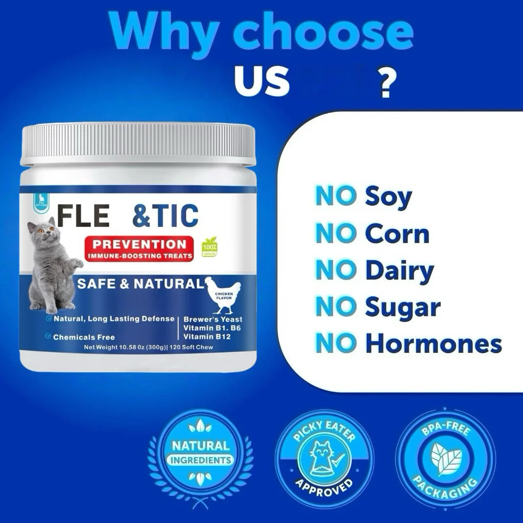 Flea & Tick Control Chewable Treats for Cats